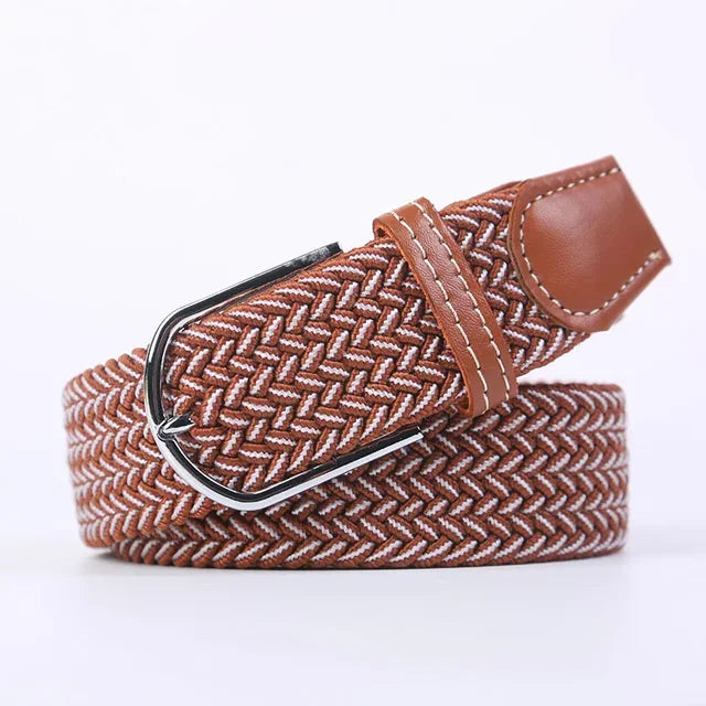Elastische Lederen Riem met Comfort Gesp
