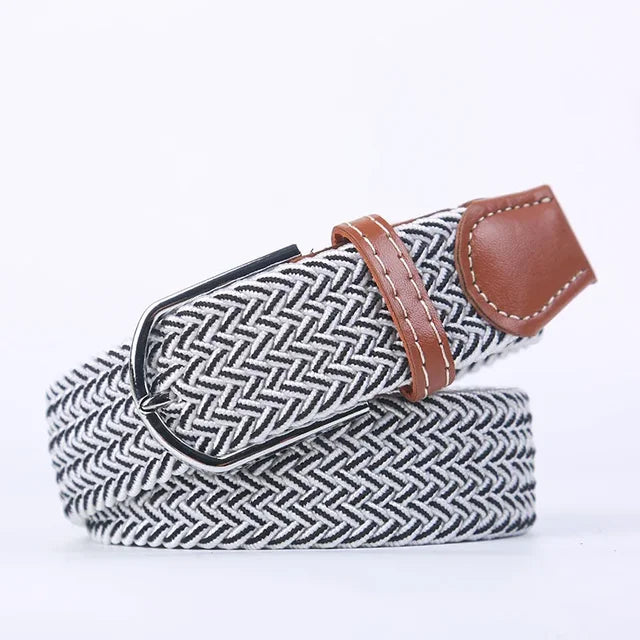 Elastische Lederen Riem met Comfort Gesp