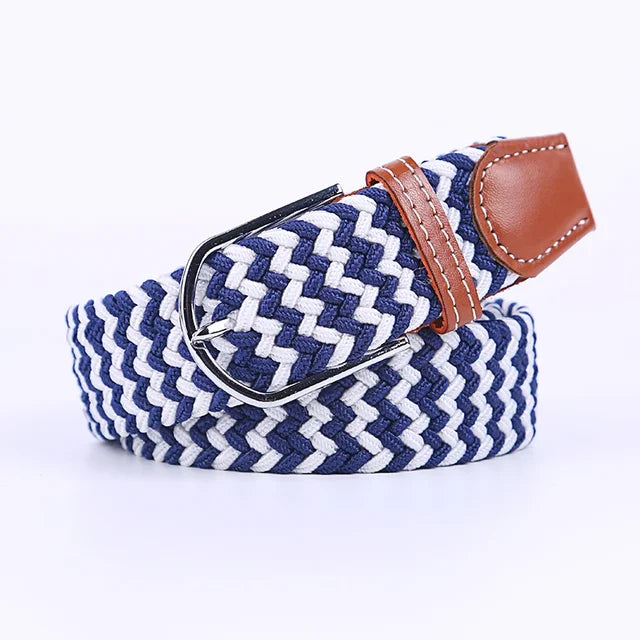 Elastische Lederen Riem met Comfort Gesp