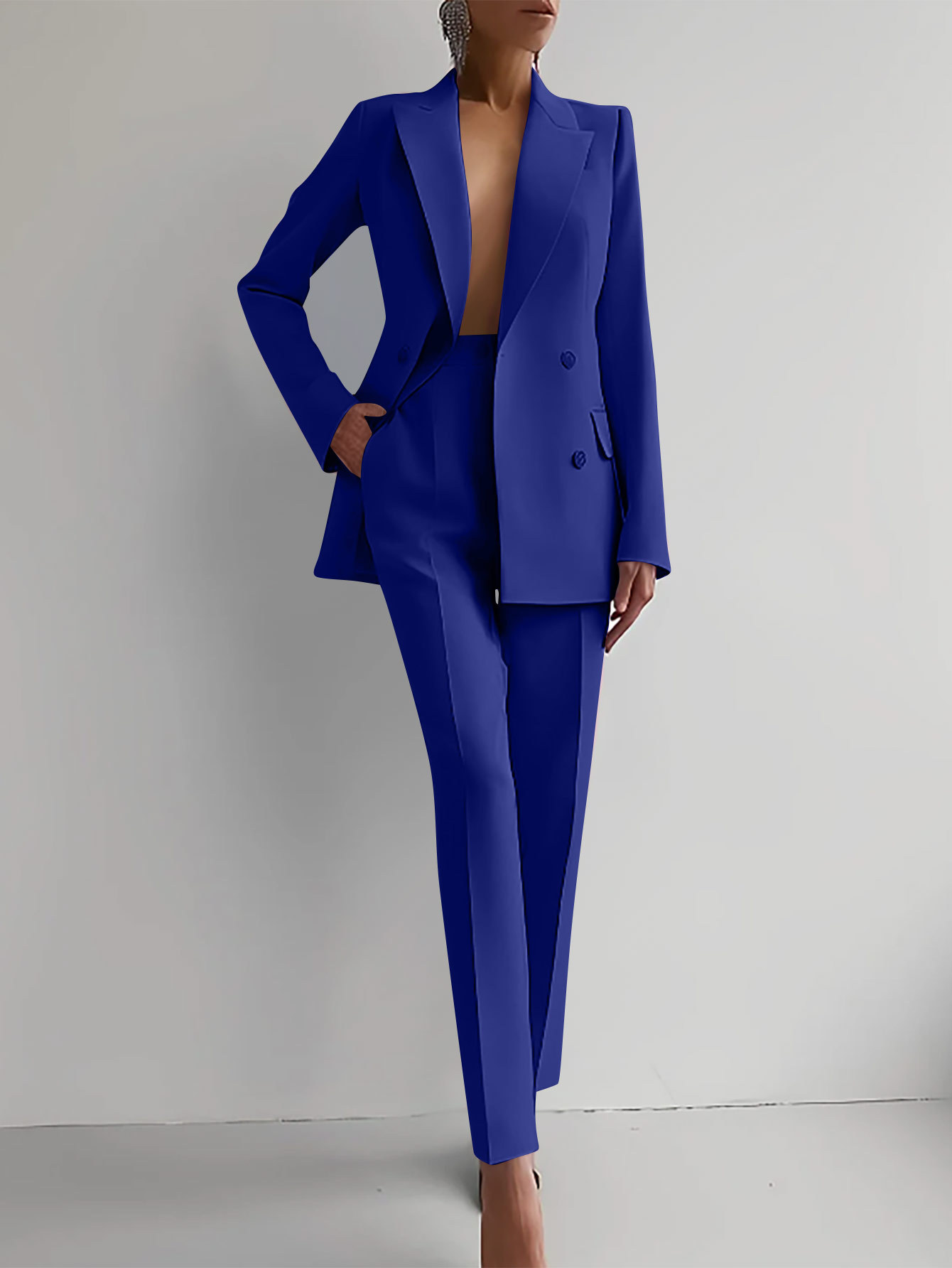 Elegant Dames Blazerpak Tweedelig Set
