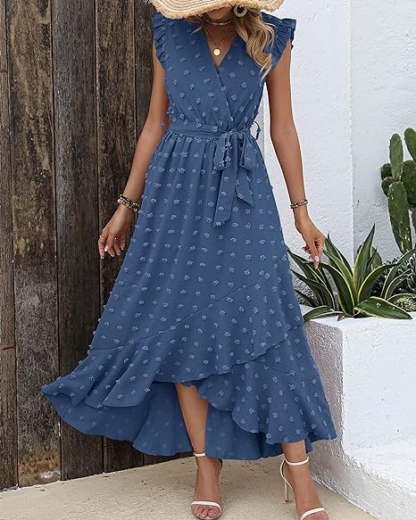 Elegant Geplooide Jurk Amanda Stippenpatroon