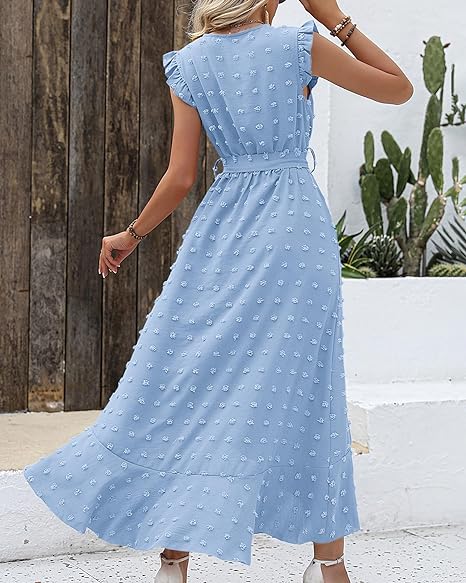 Elegant Geplooide Jurk Amanda Stippenpatroon