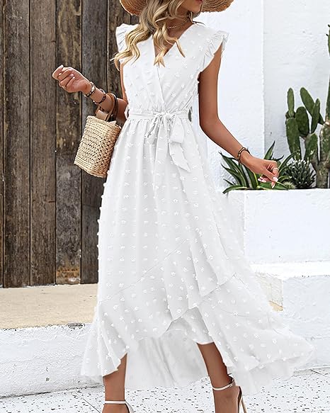 Elegant Geplooide Jurk Amanda Stippenpatroon