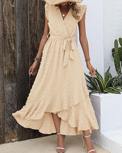 Elegant Geplooide Jurk Amanda Stippenpatroon
