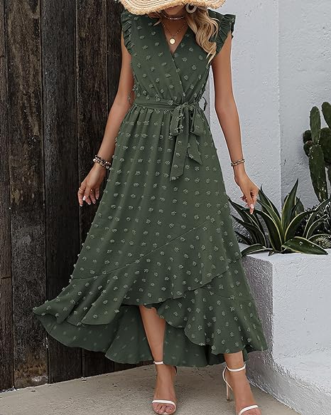 Elegant Geplooide Jurk Amanda Stippenpatroon