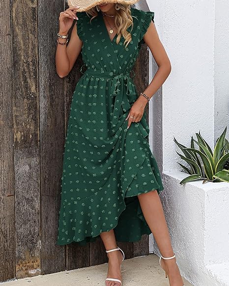 Elegant Geplooide Jurk Amanda Stippenpatroon
