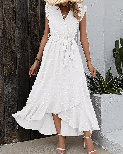 Elegant Geplooide Jurk Amanda Stippenpatroon