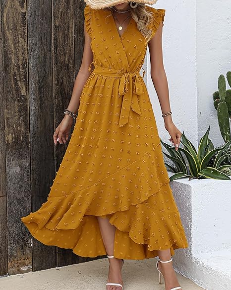 Elegant Geplooide Jurk Amanda Stippenpatroon