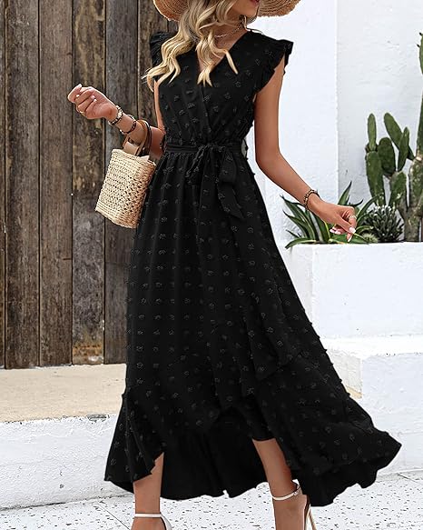 Elegant Geplooide Jurk Amanda Stippenpatroon