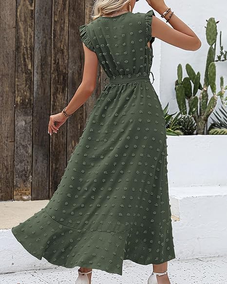 Elegant Geplooide Jurk Amanda Stippenpatroon