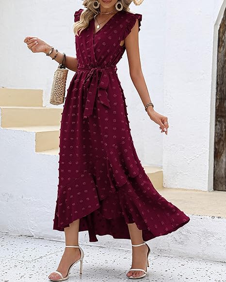 Elegant Geplooide Jurk Amanda Stippenpatroon