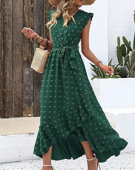 Elegant Geplooide Jurk Amanda Stippenpatroon
