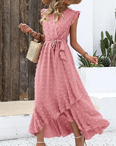 Elegant Geplooide Jurk Amanda Stippenpatroon