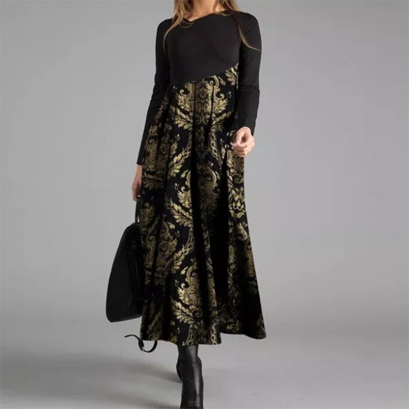 Elegante A-Lijn Jurk met Lange Mouwen