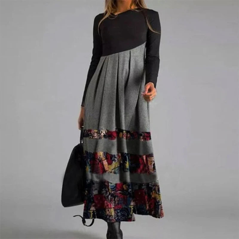 Elegante A-Lijn Jurk met Lange Mouwen