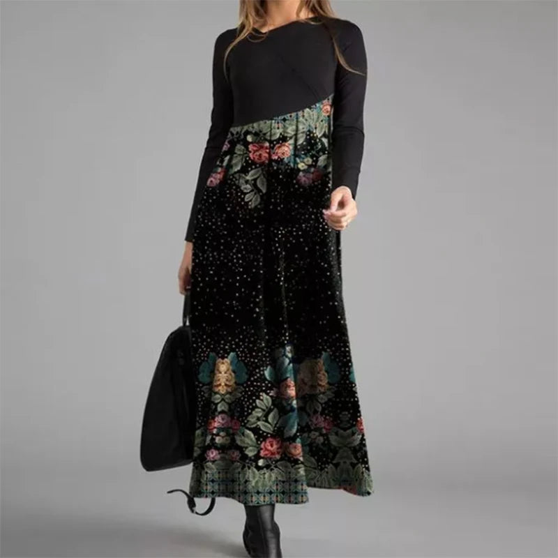 Elegante A-Lijn Jurk met Lange Mouwen