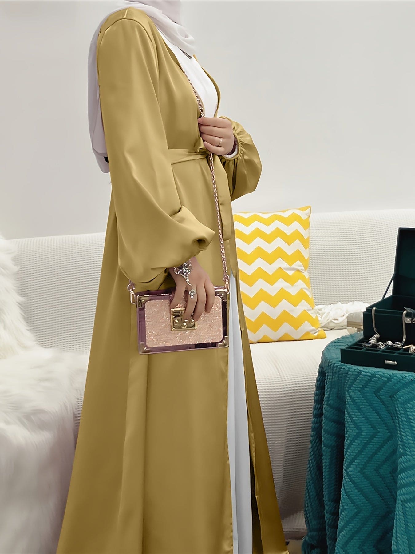 Elegante Abaya Jurk met Riem - Luxe