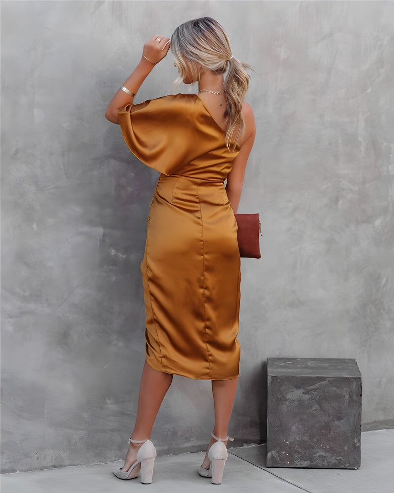 Elegante Asymmetrische Off-Shoulder Jurk
