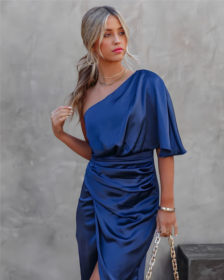 Elegante Asymmetrische Off-Shoulder Jurk