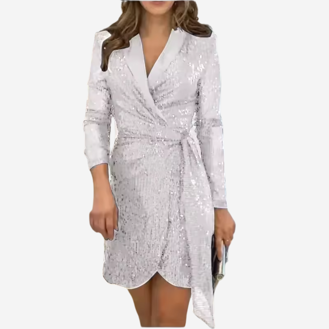 Elegante Blazerjurk met Reverskraag en V-hals
