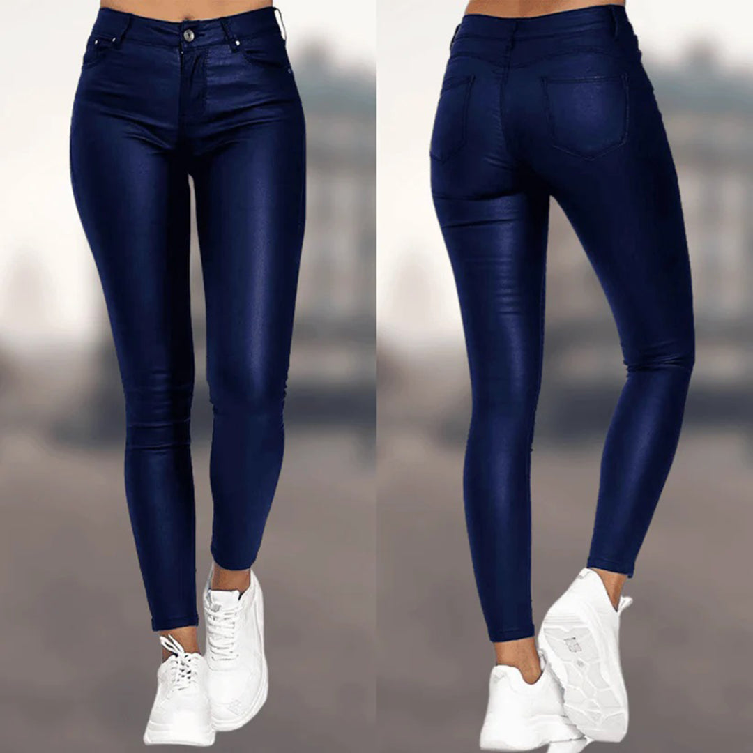 Elegante Comfortabele Damesbroek - Glanzende Stof