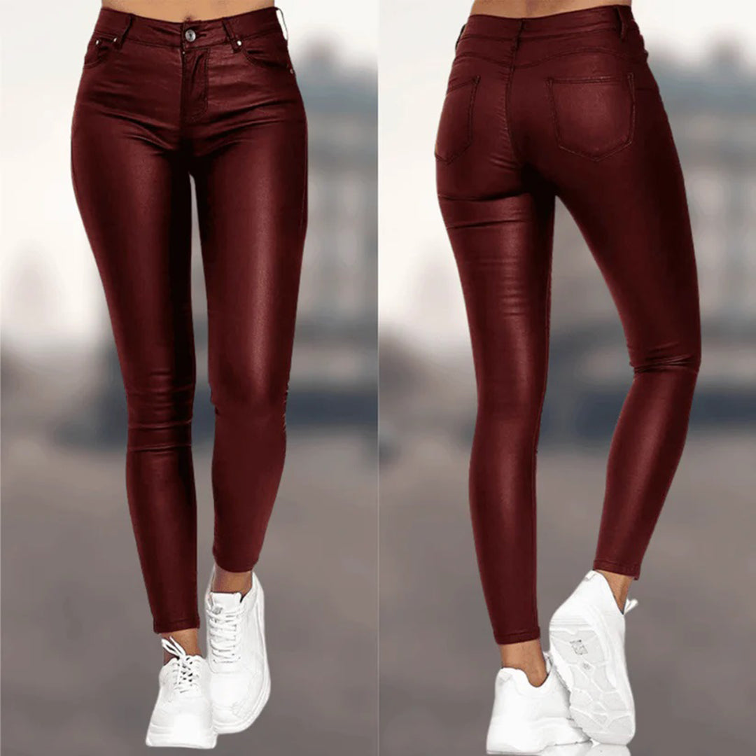 Elegante Comfortabele Damesbroek - Glanzende Stof