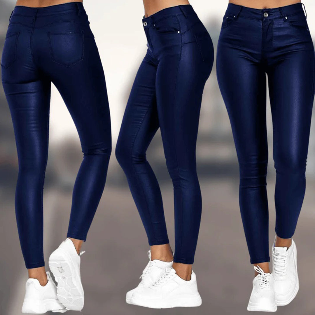 Elegante Comfortabele Damesbroek - Glanzende Stof