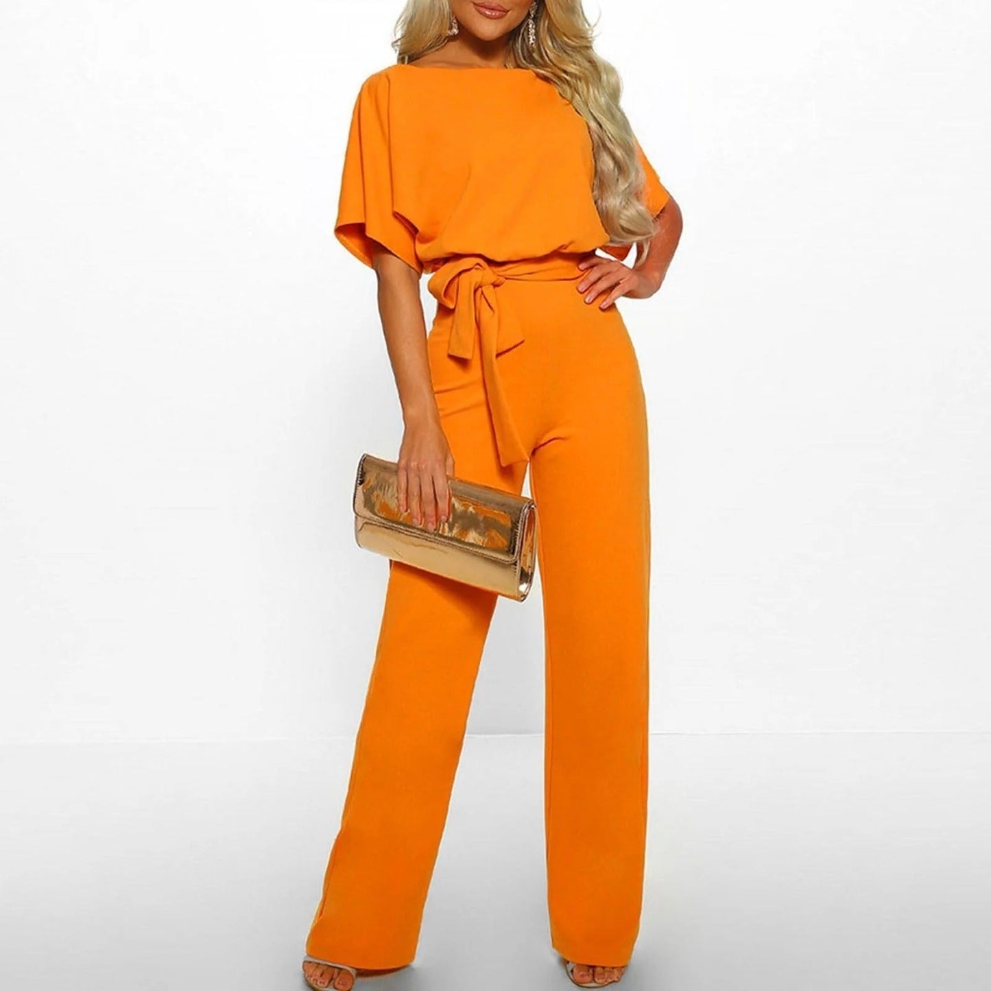 Elegante Dames Jumpsuit Met Smalle Taille