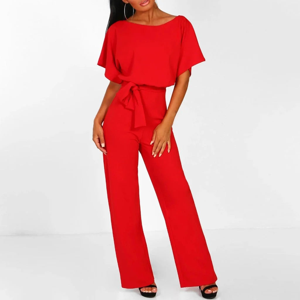 Elegante Dames Jumpsuit Met Smalle Taille