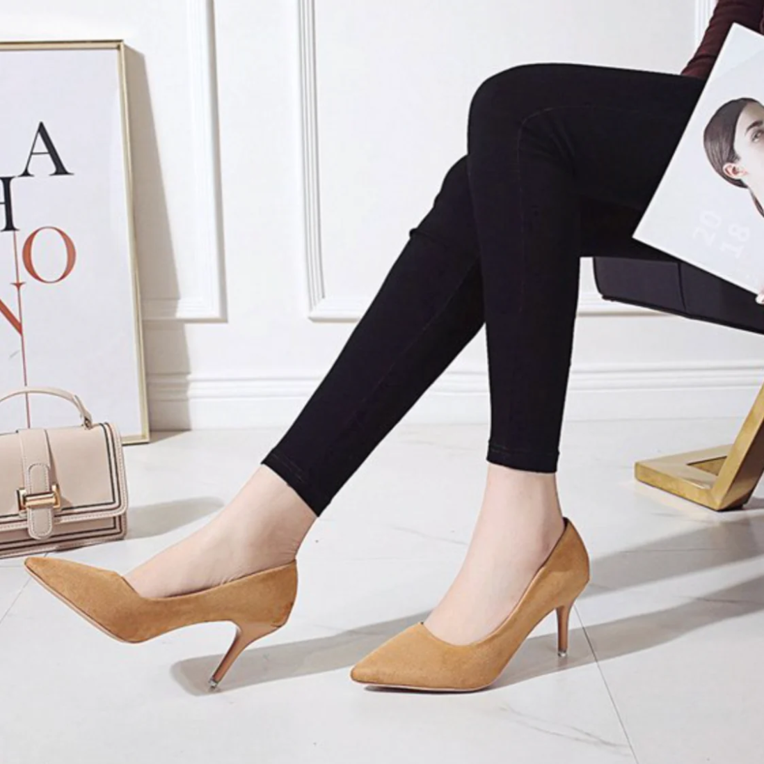 Elegante Dames Pumps - Hoge Hak Panterprint