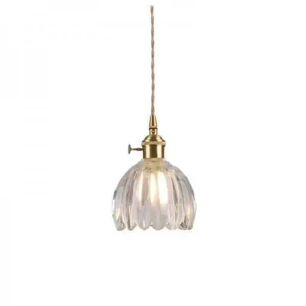 Elegante Glazen Bloem Hanglamp - Glas Metalen Sfeer