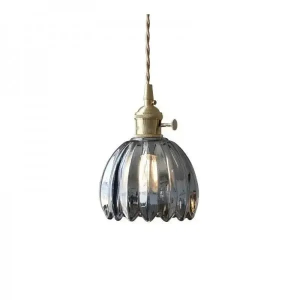 Elegante Glazen Bloem Hanglamp - Glas Metalen Sfeer