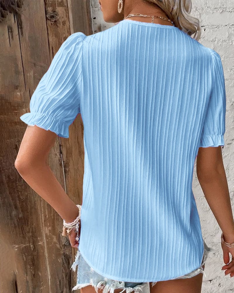 Elegante Kanten Damesblouse V-Hals Fleur