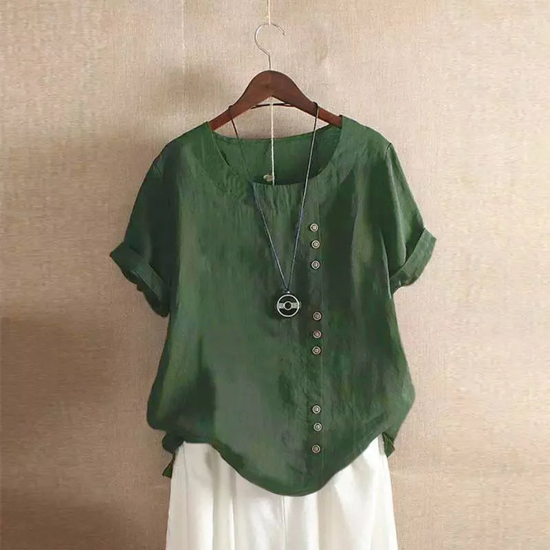 Elegante Katoenen Blouse met Knoopdetails