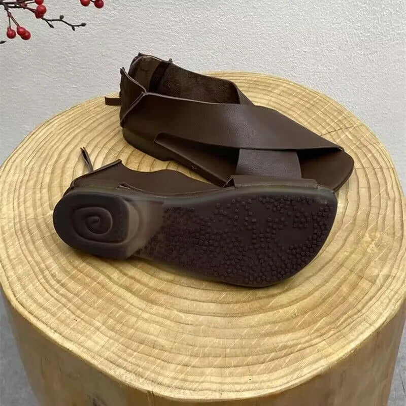 Elegante Lederen Sandalen voor Vrouwen