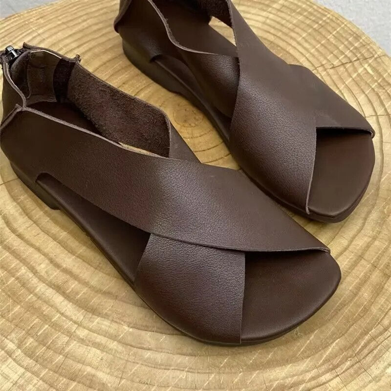 Elegante Lederen Sandalen voor Vrouwen