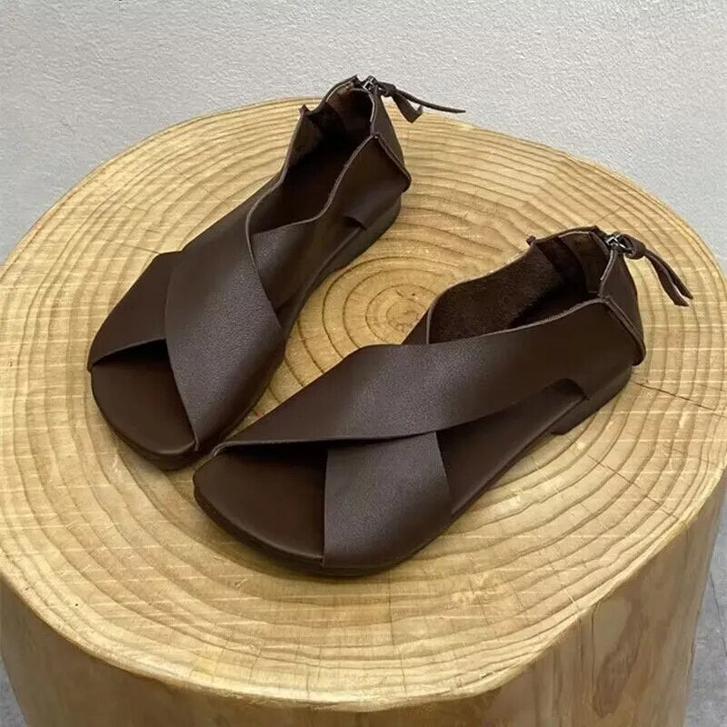 Elegante Lederen Sandalen voor Vrouwen
