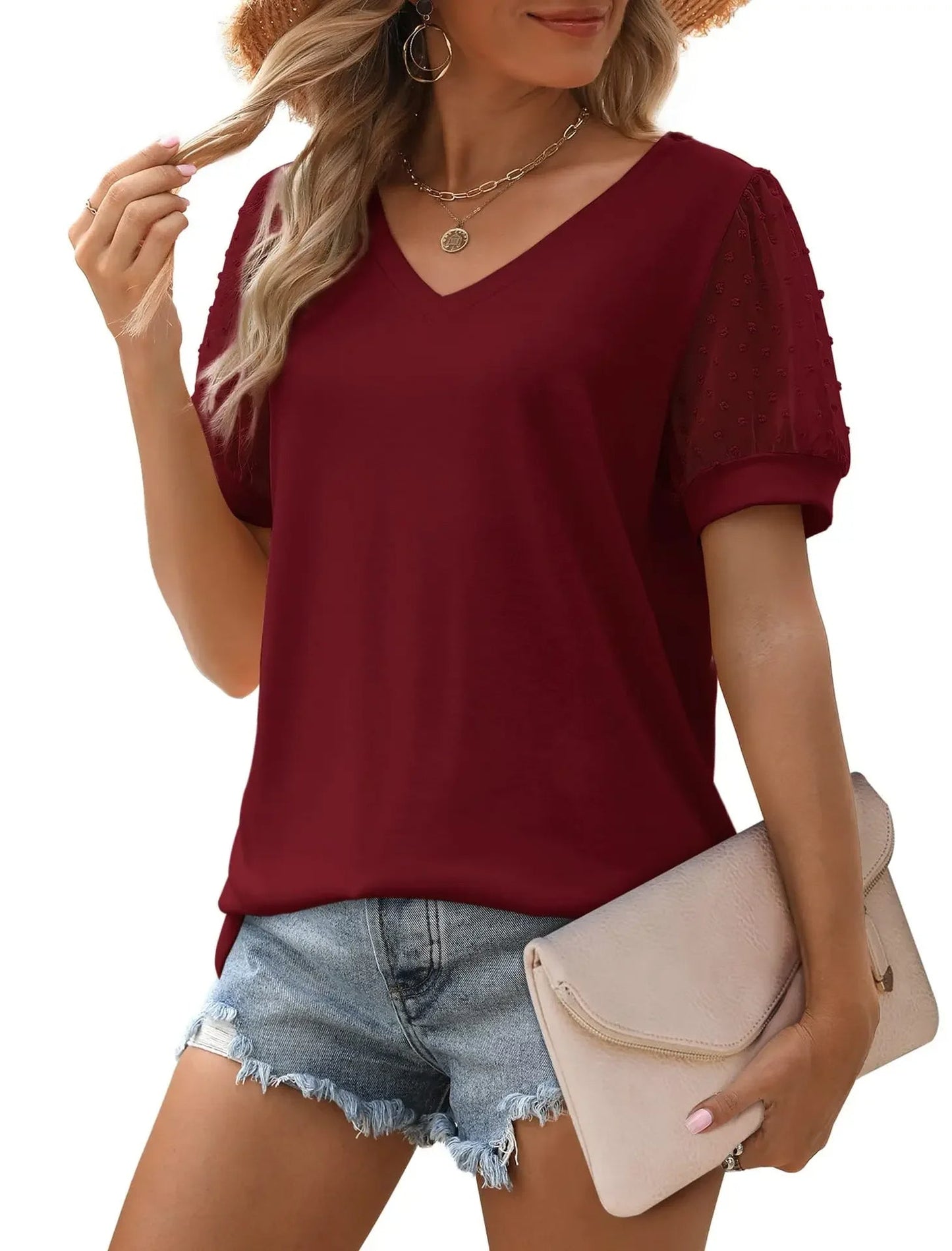 Elegante Linnen Dames V-Hals Top Emma