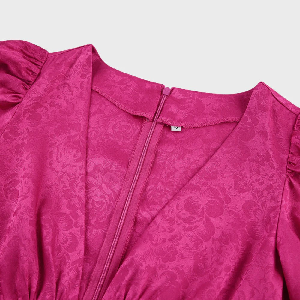 Elegante Midi-Jurk met V-Hals Lora
