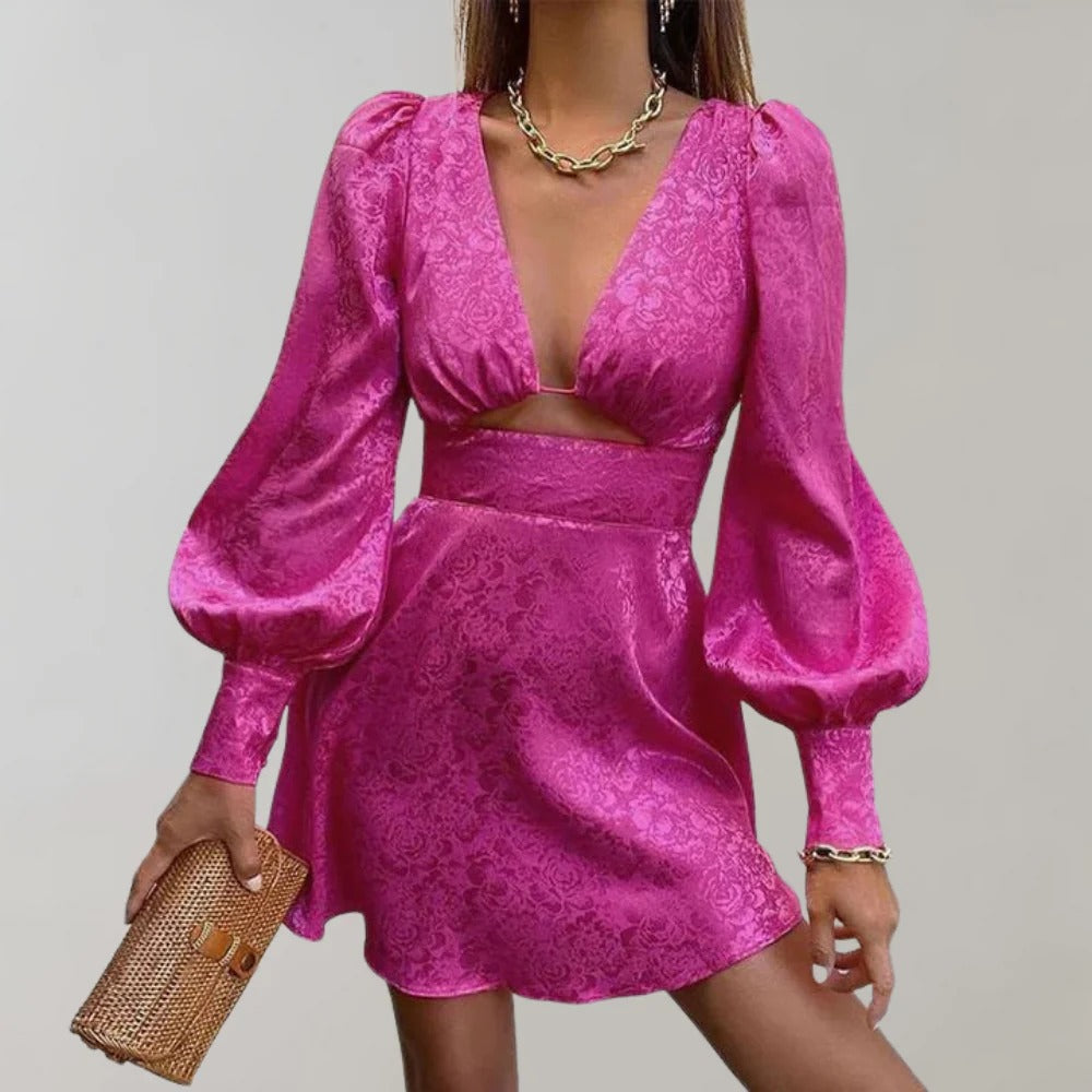 Elegante Midi-Jurk met V-Hals Lora