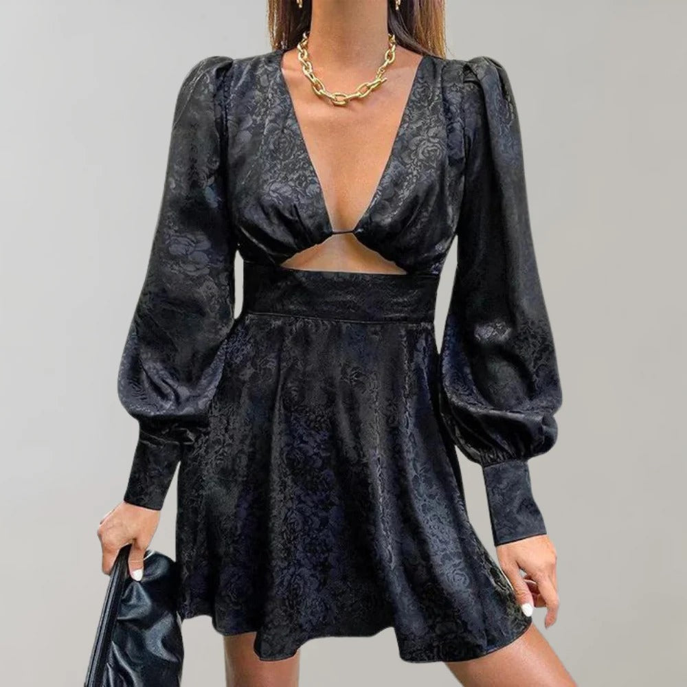 Elegante Midi-Jurk met V-Hals Lora