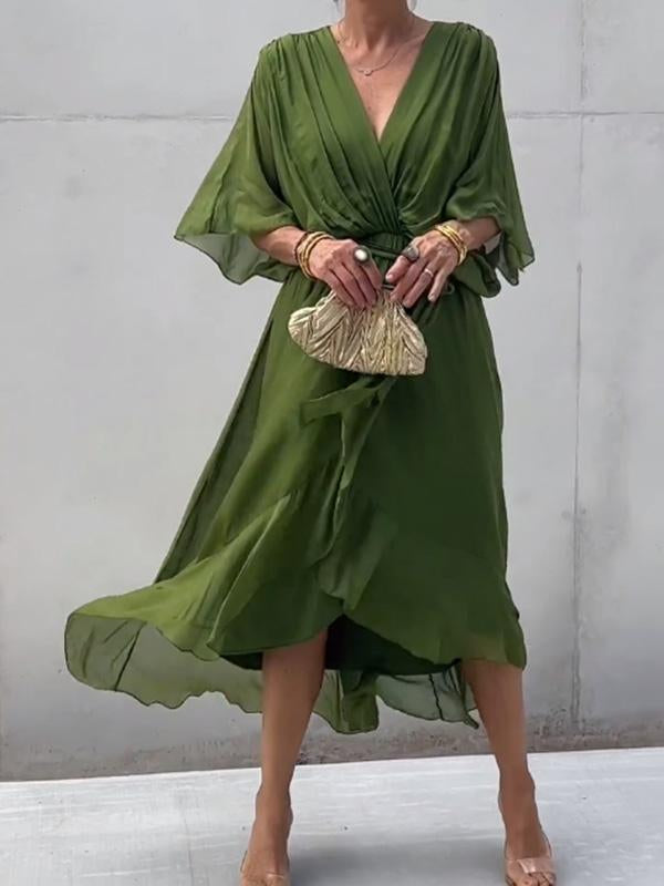 Elegante V-hals Jurk Thyra