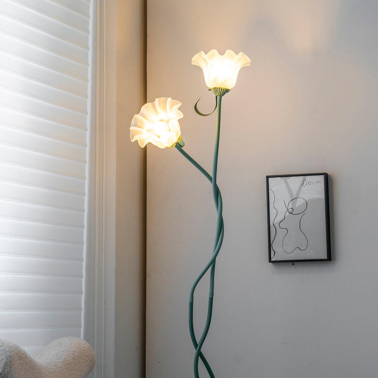 Elegante Vloerlamp Armando - Metalen met Bloemen