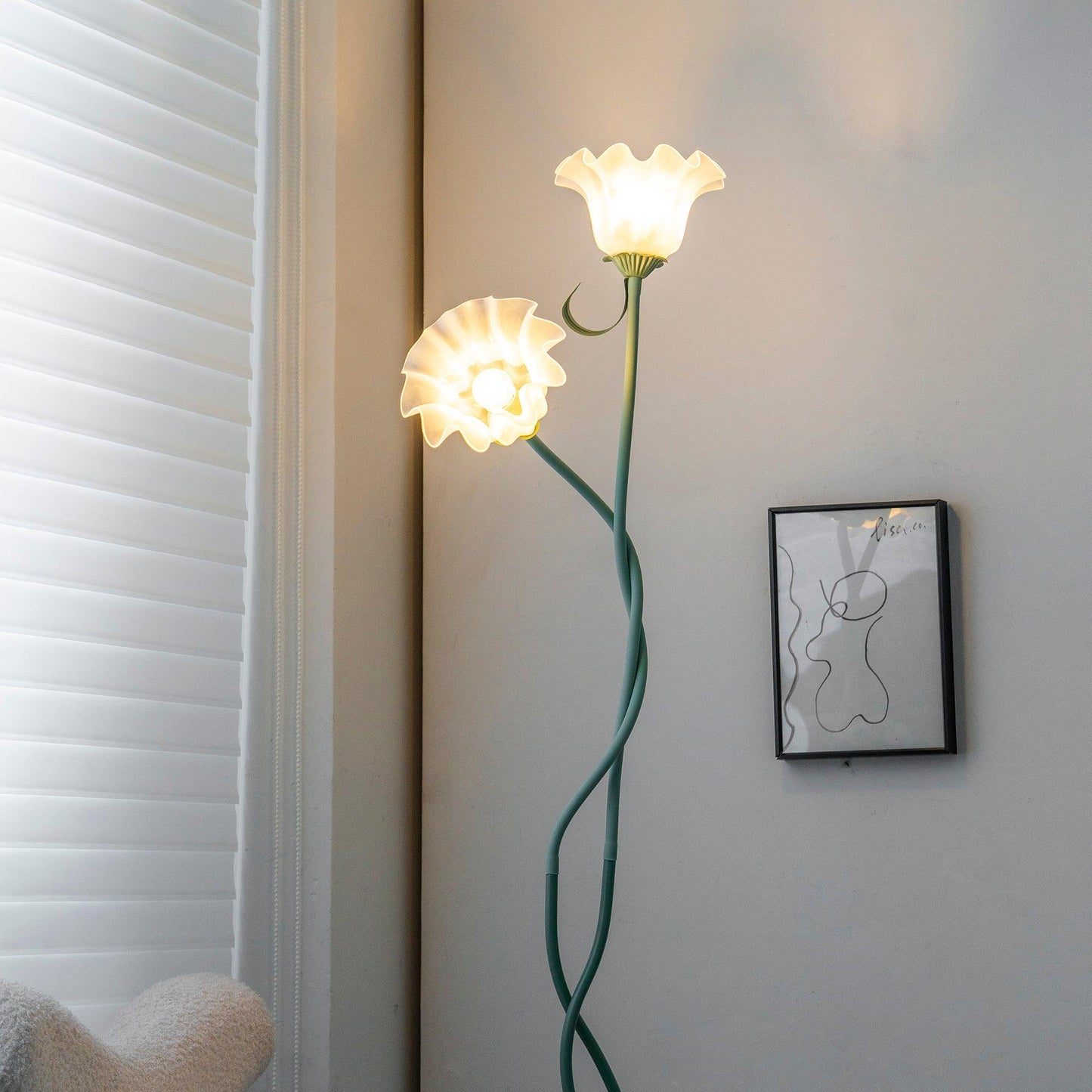 Elegante Vloerlamp Armando - Metalen met Bloemen