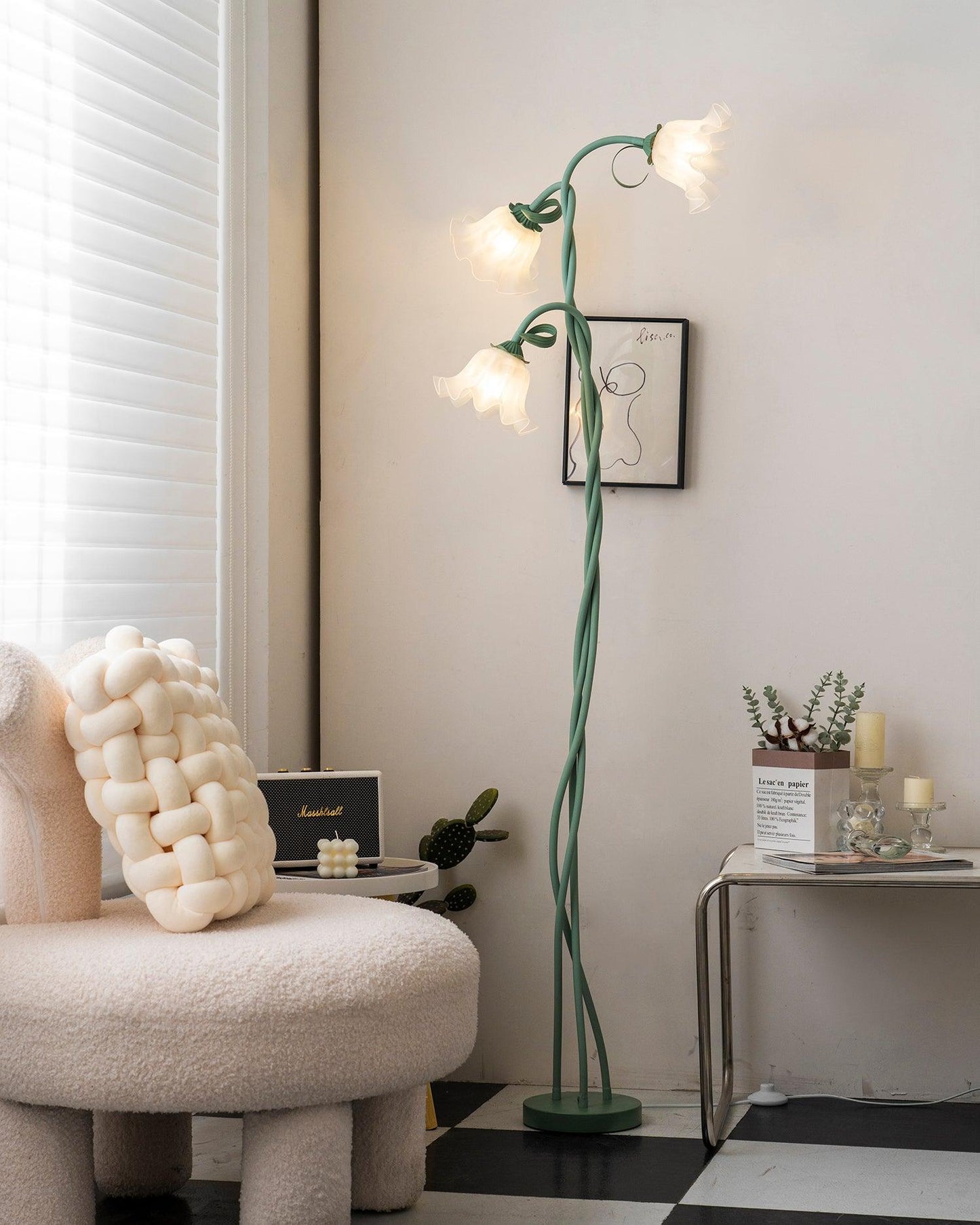 Elegante Vloerlamp Armando - Metalen met Bloemen