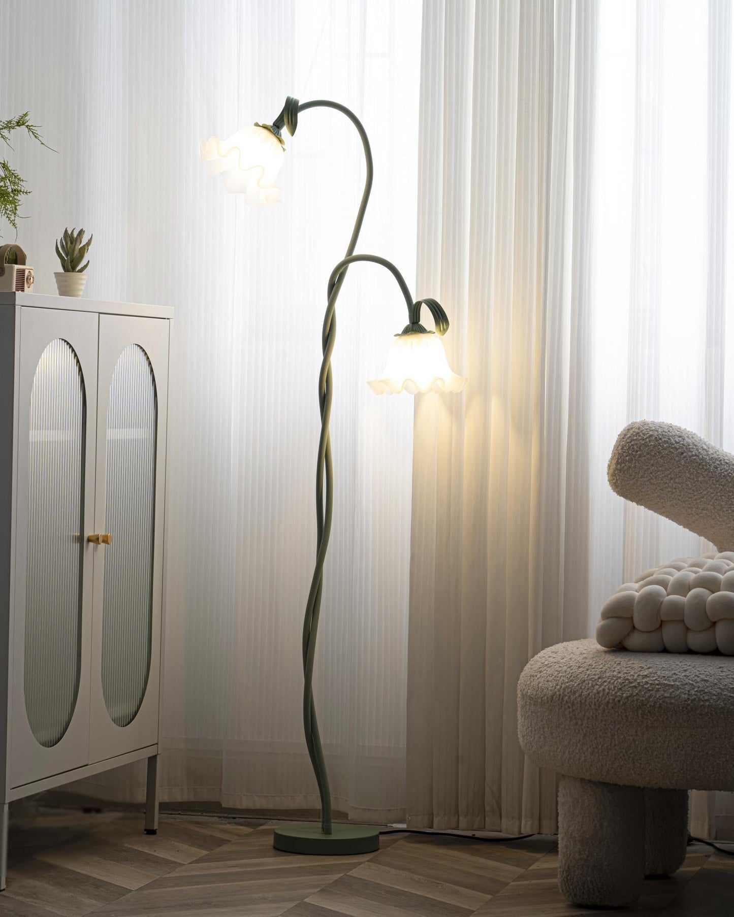 Elegante Vloerlamp Armando - Metalen met Bloemen