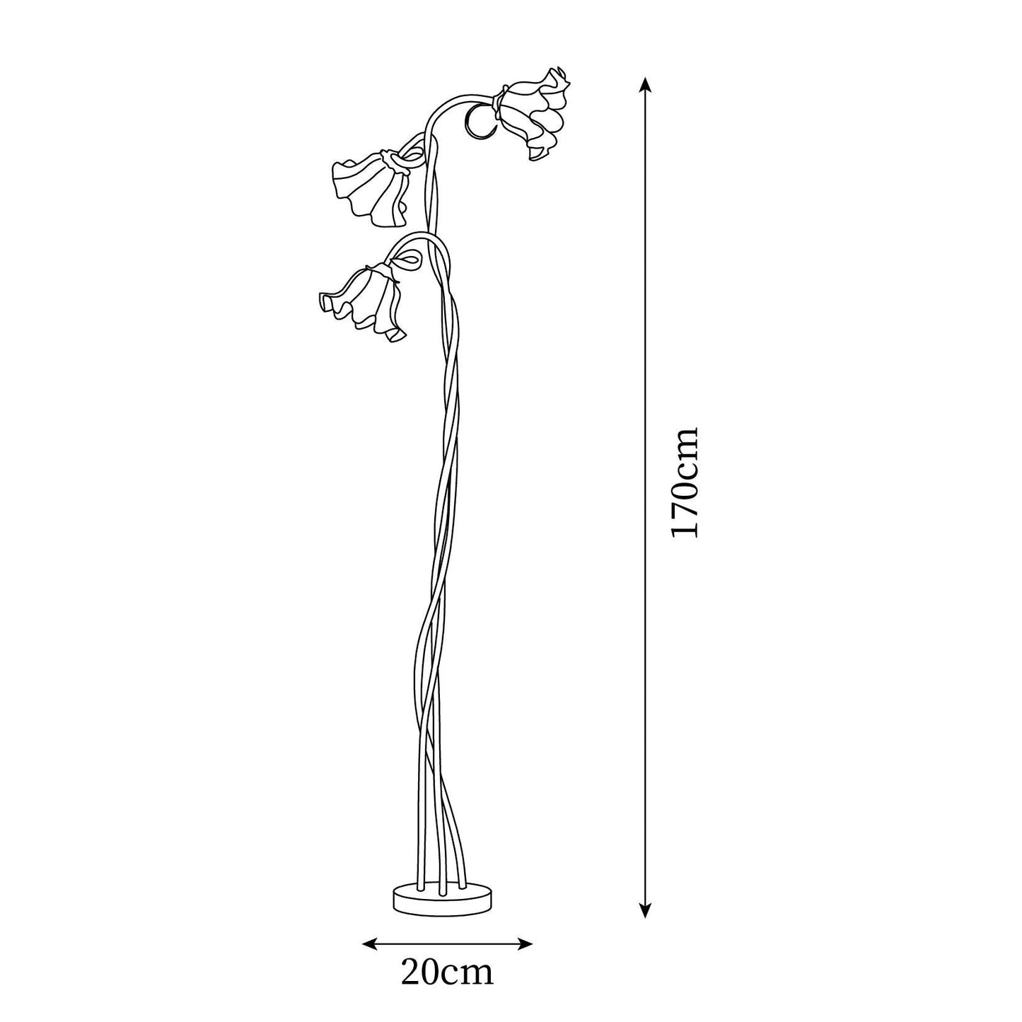 Elegante Vloerlamp Armando - Metalen met Bloemen