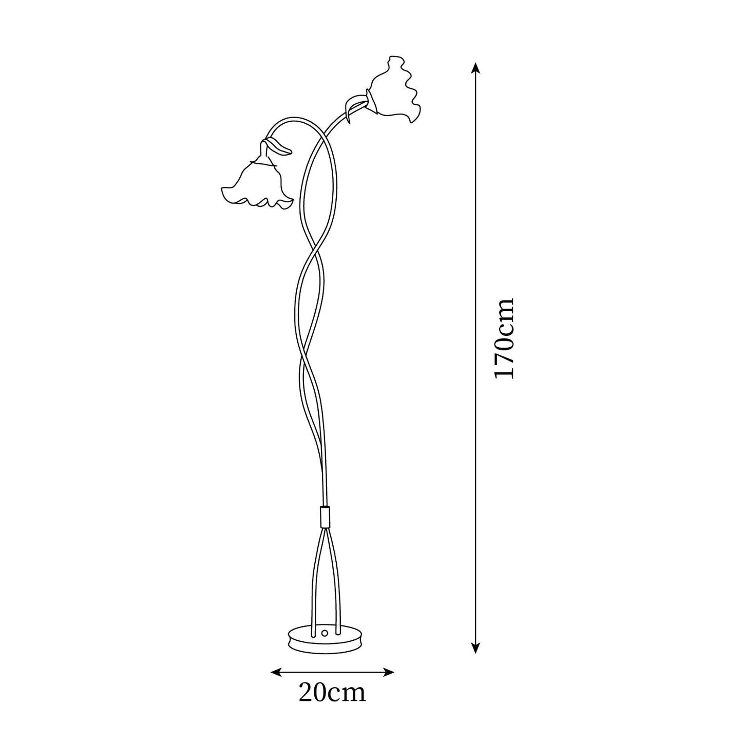 Elegante Vloerlamp Armando - Metalen met Bloemen