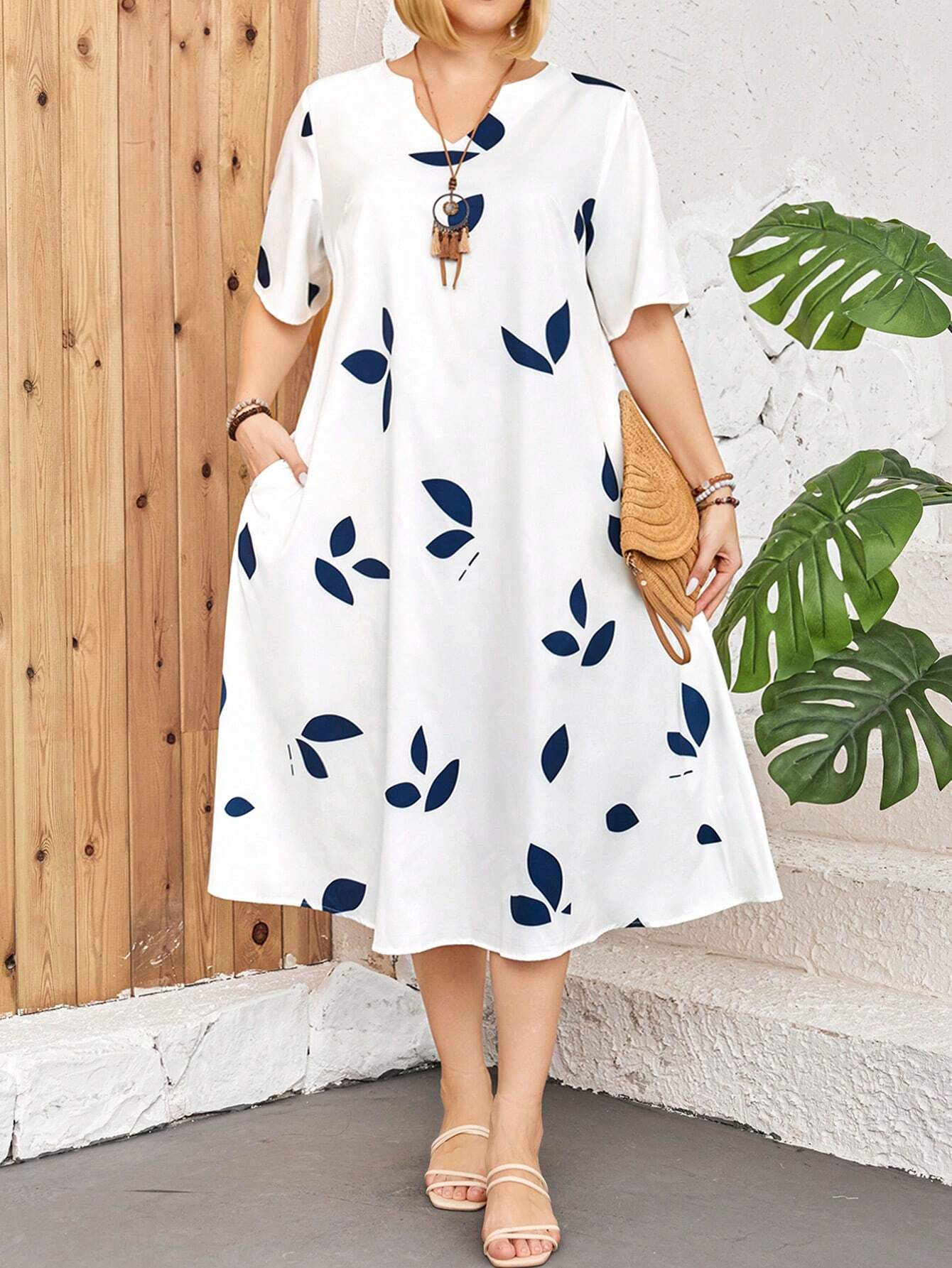 Elowen Midi-jurk met Unieke Print