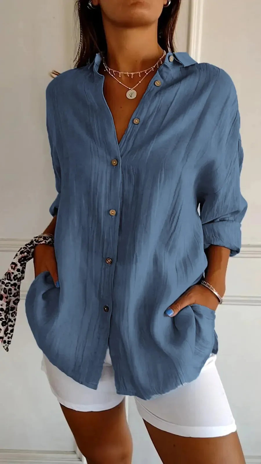 Enkelrijige Blouse met Reverskraag